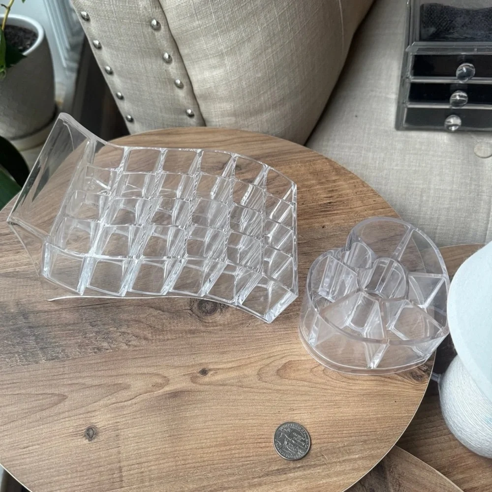 Plastic Clear make up organizers (sells together)
